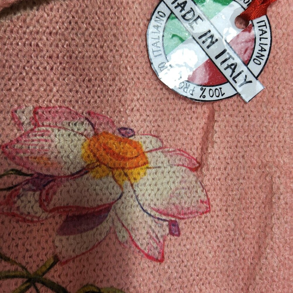 NEW Beautiful Made in Italy Colorful Flower Print Sweater Size XL - Picture 5 of 5